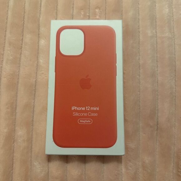 Apple Silicone Case with MagSafe for iPhone 12 mini - Pink/Orange Citrus - Picture 1 of 2